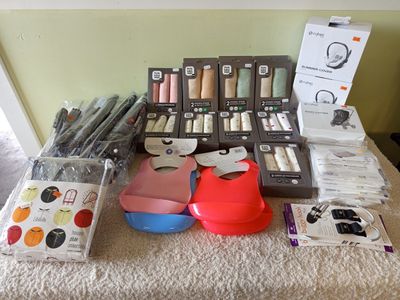 a table with a variety of sewing supplies on it