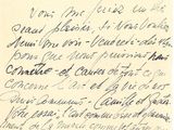 gros plan d'une feuille de papier sur laquelle on peut lire une écriture manuscrite
