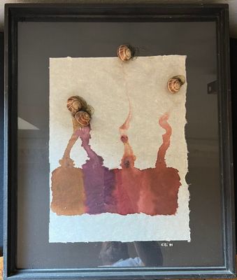 a picture of a picture of a man and a woman on the wall