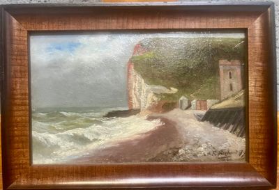 F RECHARD Paysage côtier avec falaise