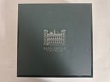 a black box with a picture of a building on it