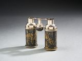 paire de distributeurs de savon anciens plaqués laiton