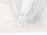 a drawing of a woman in a white dress