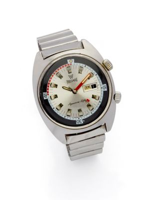 une image représentant une montre-bracelet posée sur une surface blanche, avec une trotteuse rouge