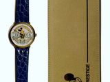 disney mickey mouse watch with blue strap and gold case