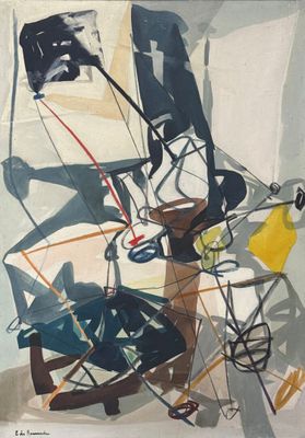 une image représentant une peinture d'une chaise et d'une table