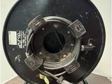 an image of a black blower sitting on top of a wooden floor