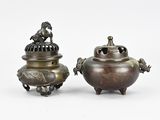 pair of chinese bronze censeils, 19th - 20th century