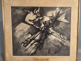 un dessin en noir et blanc représentant une femme tenant un oiseau
