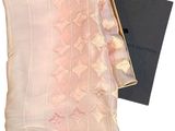 louis vuitton silk scarf in pink and white with a box