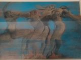 a picture of a painting of two women on a wall