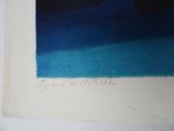 a picture of a picture of a blue and black painting
