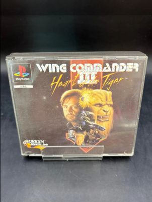 the box for the video game wing commander has a picture of a tiger on it