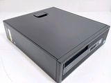 an image of a black desktop computer sitting on top of a white table