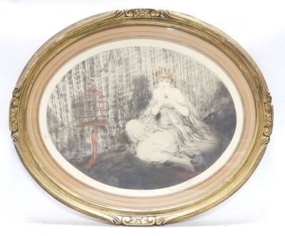 an old picture of a woman sitting in a chair in a room