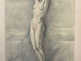 an image of a drawing of a nude woman standing on a beach