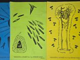 three different colored posters with different types of tools