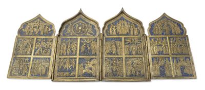 Icone Pliante À Quatre Panneaux ‘Les Douze Grandes FÊTes’ (S…