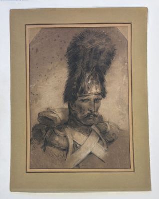 an old picture of a man with a feathered headdress and a feathered hat