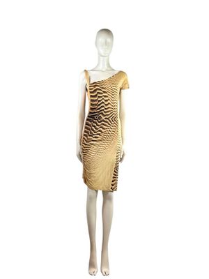 an image of a mannequin wearing a dress with a zebra print on it