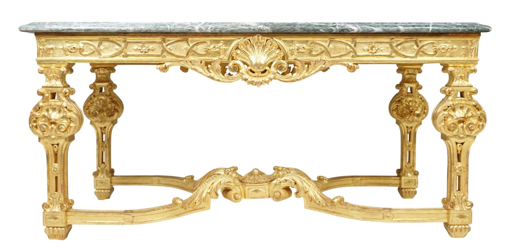 Table de milieu de style Régence en bois mouluré, sculpté et…