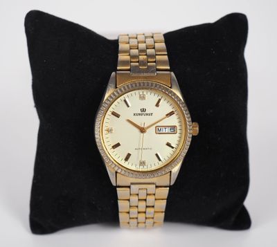 KURFURST, Automatic Montre bracelet en métal doré. Cadran ro…