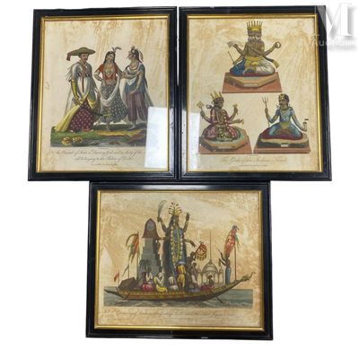 three framed pictures of people on a boat and a man on a boat