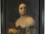 painting of a woman with a bird in her hand
