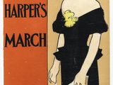 la couverture du livre *Harper's March*, sur laquelle figure une femme en robe noire