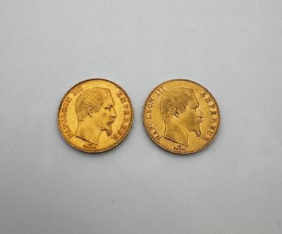 Napoléon III lot de deux 50 Francs Or 1855 1857 - Photo 1