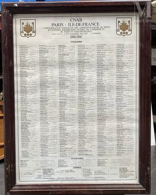 a framed picture of a plaque with a list on it