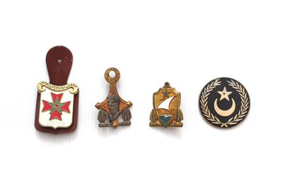 plusieurs types de badges sont présentés sur une surface blanche