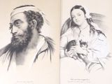 two old black and white photos of a man holding a cat