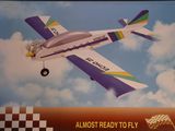 a picture of a toy airplane flying in the sky