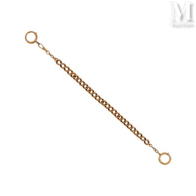 gros plan d'un bracelet en chaîne en or sur fond blanc