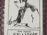 an image of a drawing of a man with glasses on a rug