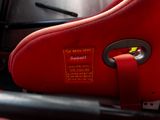 a close up of a red seat in a race car