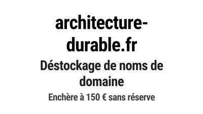 Nom de domaine architecture-durable.