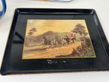a picture of a picture of a horse race on a tray