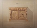 a picture of a drawing of a cabinet in a room