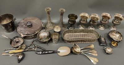 a lot of silver items that are on the table