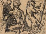 an image of a drawing of two people sitting on a bench