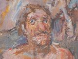 an image of a painting of a man laying in bed