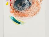 an image of a drawing of a colorful eye on a white paper