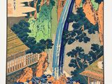an image of a painting of a waterfall in a forest