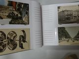 an open book with pictures of people and buildings on it