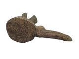 a stone object that looks like a bird with a long beak