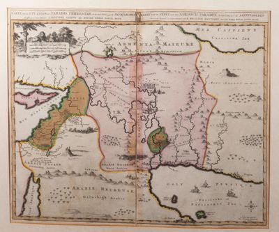 une vieille carte du Moyen-Orient et de l'Afrique