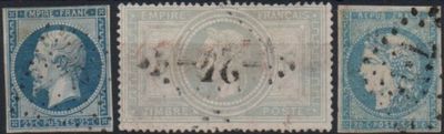three different stamps with a picture of a man and a woman on them