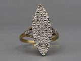 une bague en or et en or blanc sertie d'un bouquet de diamants